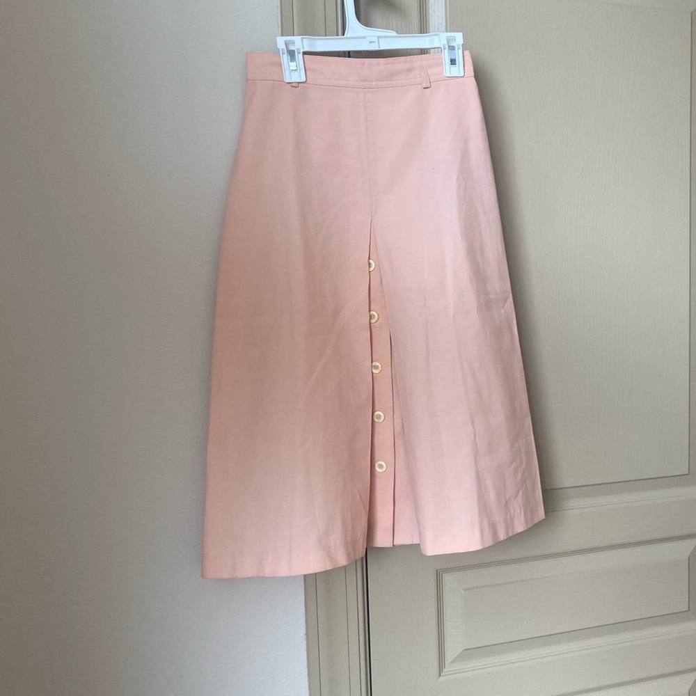 VTG Bronson of California Pleated Powder Pink Midi A-Line Skirt